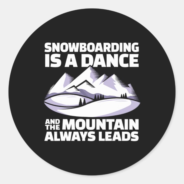 Snowboarding Mountains - Snowboard  Classic Round Sticker (Front)