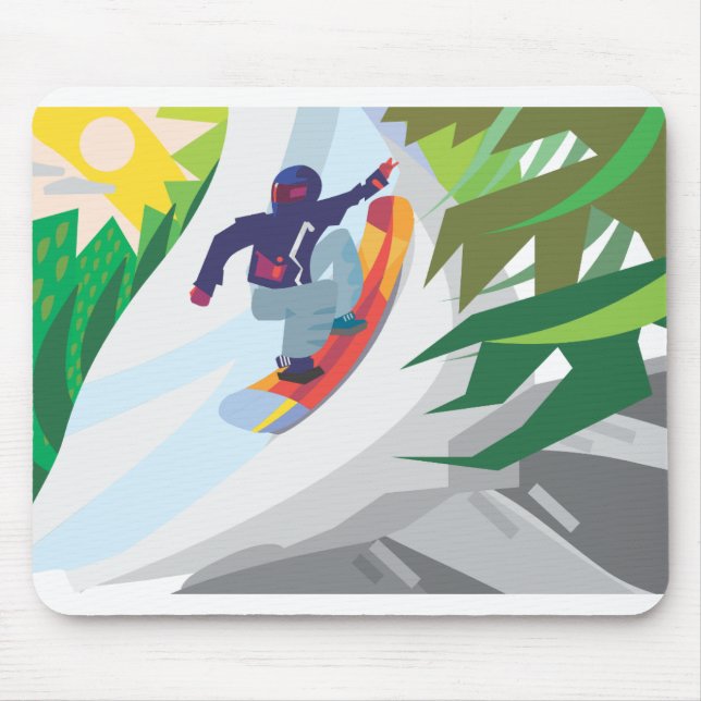 Snowboarding Mouse Pad (Front)