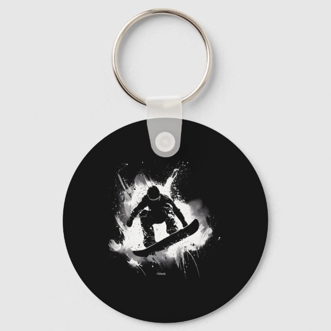Snowboarding Nose Grab Trick  Keychain (Front)