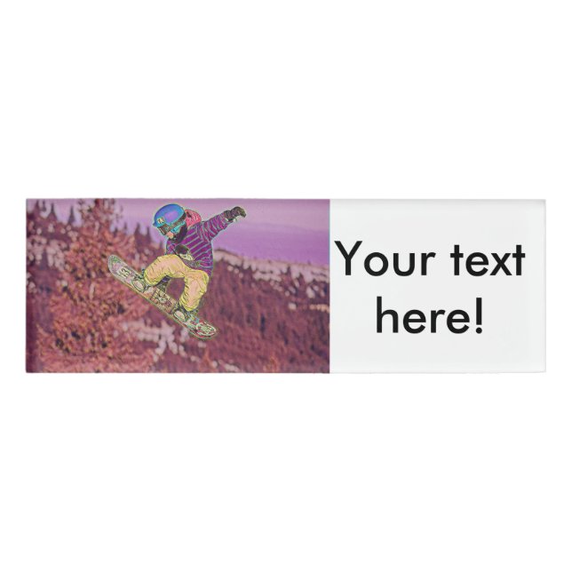 Snowboarding painting name tag (Front)
