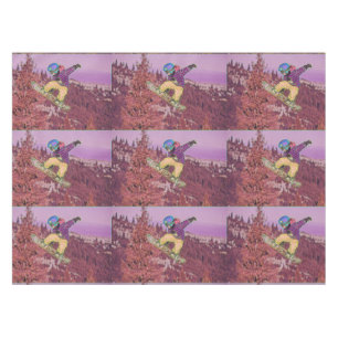 Snowboarding painting tablecloth