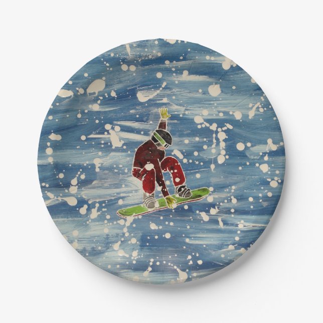 Snowboarding paper plate (Front)
