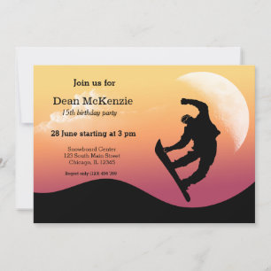 Snowboarding Party Invitation