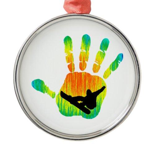 SNOWBOARDING PEAK 7 METAL ORNAMENT
