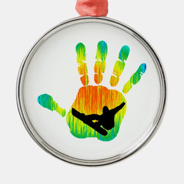 SNOWBOARDING PEAK 7 METAL ORNAMENT (Front)