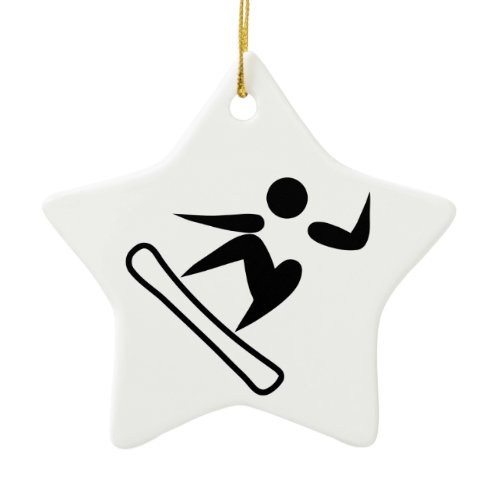 Snowboarding Pictograph Ceramic Ornament