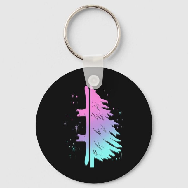 Snowboarding Pine Gift For Winter Holidays Snowboa Keychain (Front)