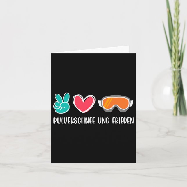 Snowboarding Powder Snow And Peace Funny Snowboard Card (Front)