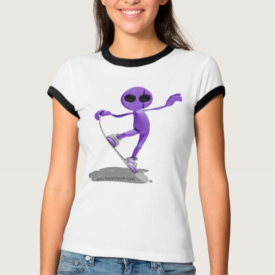 Snowboarding Purple Alien T-Shirt