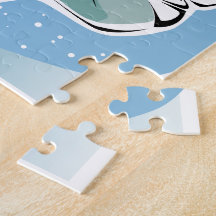 Snowboarding puzzle with giftbox