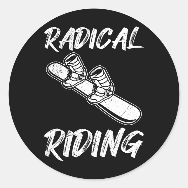 Snowboarding Radical Boarding Funny Kids Snowboard Classic Round Sticker (Front)
