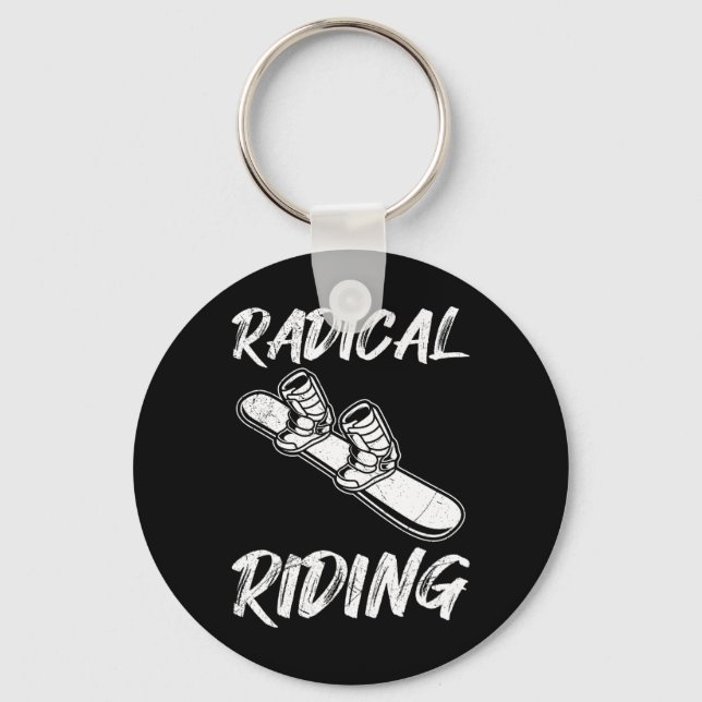 Snowboarding Radical Boarding Funny Kids Snowboard Keychain (Front)