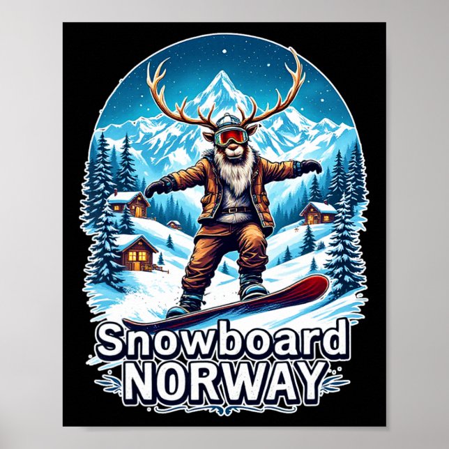 Snowboarding Reindeer Adventure In Norway  Poster (Front)