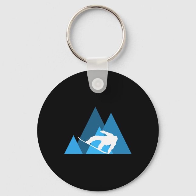 Snowboarding Retro Vintage Cool Snowboard  Keychain (Front)