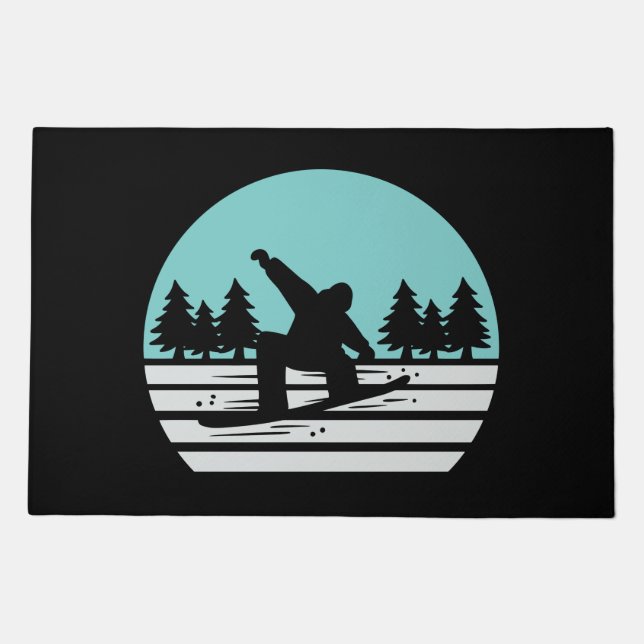 Snowboarding Retro Vintage Doormat (Front)