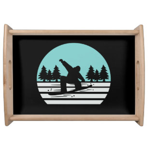 Snowboarding Retro Vintage Serving Tray