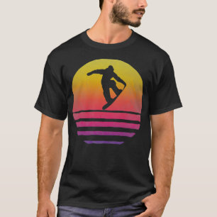 Snowboarding Retro Vintage Sunset Old School Funny T-Shirt