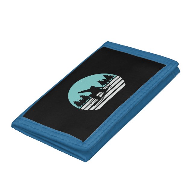 Snowboarding Retro Vintage Trifold Wallet (Bottom)