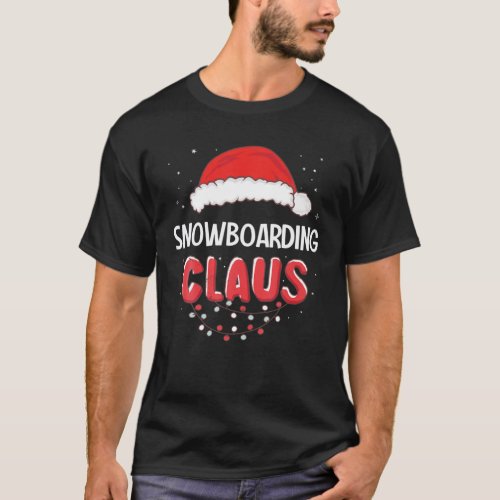 Snowboarding Santa Claus Christmas Matching Costum T_Shirt