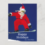 Snowboarding Santa Holiday Postcard at Zazzle