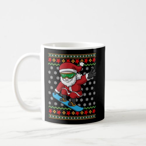Snowboarding Santa Snowboarder Ugly Christmas Snow Coffee Mug