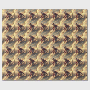 Snowboarding Santa Wrapping Paper