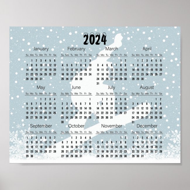 Snowboarding Scene 2024 Calendar Poster