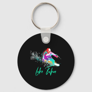 Snowboarding Shirt Vintage Lake Tahoe California T Keychain