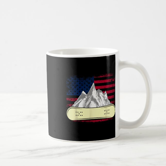 Snowboarding Skiing Snowboard American Flag Snowbo Coffee Mug (Right)