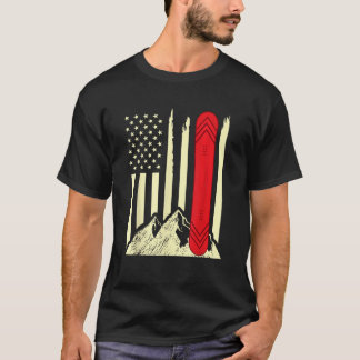 Snowboarding Skiing Snowboard American Flag Snowbo T-Shirt