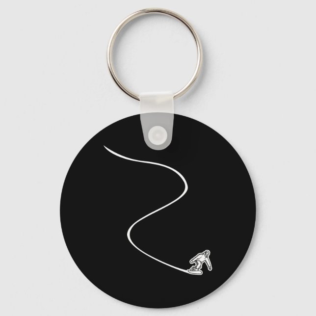 Snowboarding Slopes - Snowboard  Keychain (Front)