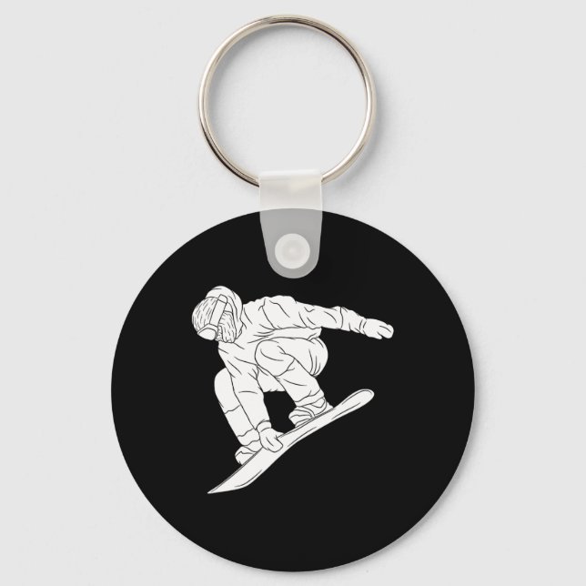 Snowboarding Snow Mountain Winter Sport Funny Snow Keychain (Front)