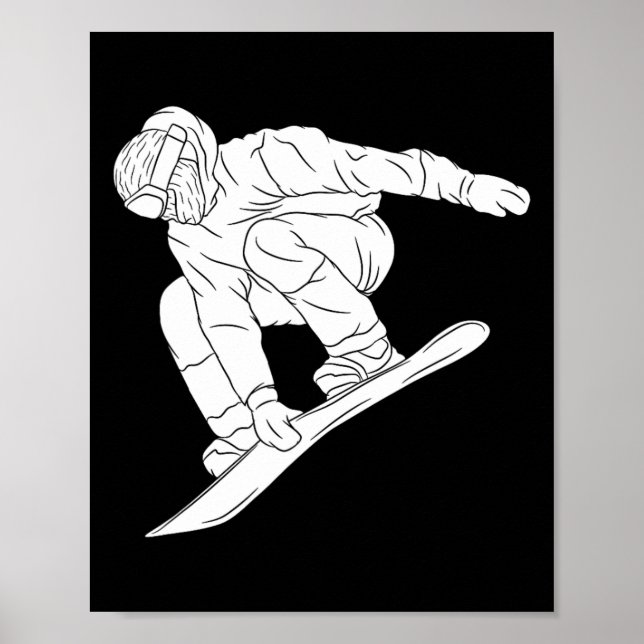 Snowboarding Snow Mountain Winter Sport Funny Snow Poster (Front)