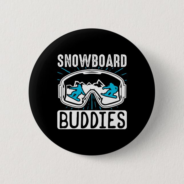 Snowboarding Snowboard Buddies  Button (Front)