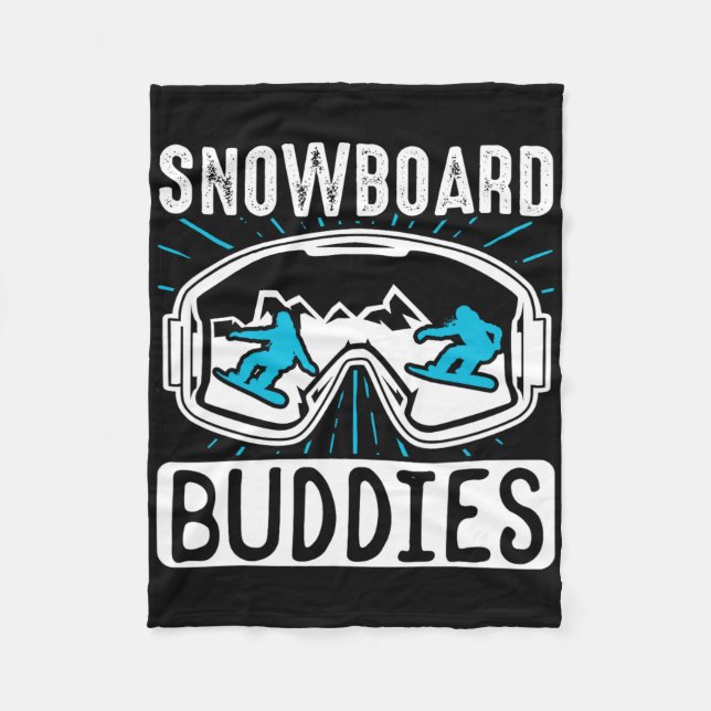 Snowboarding Snowboard Buddies  Fleece Blanket (Front)