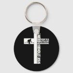 Snowboarding Snowboard Jesus Faith Cross Christian Keychain