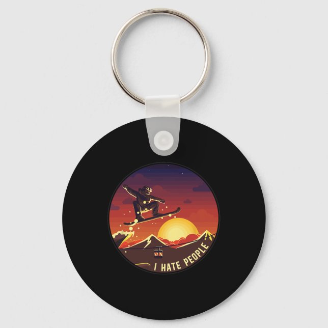 Snowboarding Snowboard  Keychain (Front)