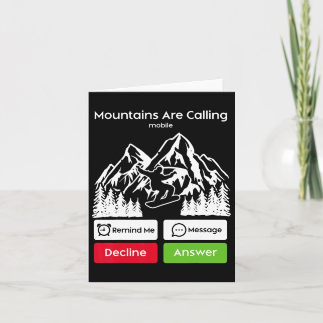 Snowboarding Snowboard Mobile Phone Display Mounta Card (Front)