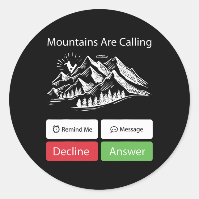 Snowboarding Snowboard Mobile Phone Display Mounta Classic Round Sticker (Front)