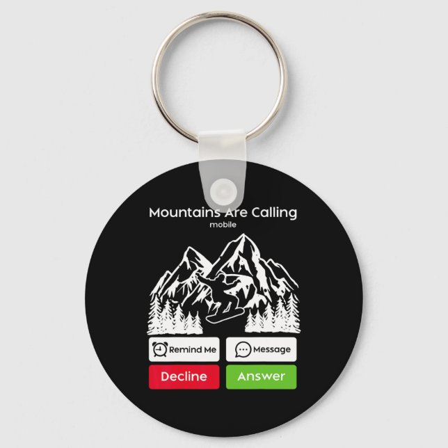 Snowboarding Snowboard Mobile Phone Display Mounta Keychain (Front)
