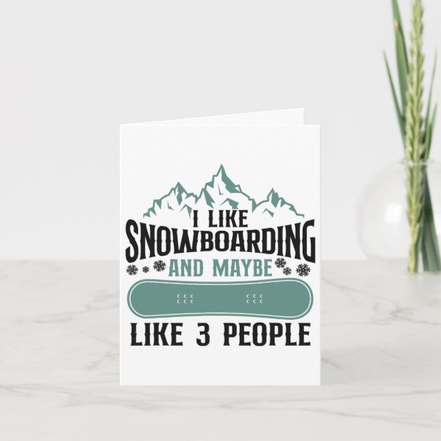 Snowboarding Snowboard Mountain  Card (Front)