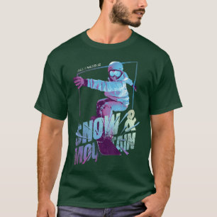 Snowboarding Snowboard Mountain Graphic  T-Shirt