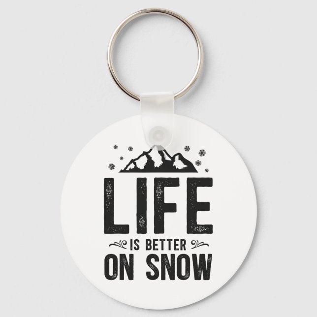 Snowboarding Snowboard Mountain Ski Skiing  Keychain (Front)