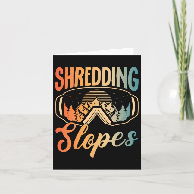 Snowboarding Snowboard Outfit Shredding Slopes Sno Card (Front)