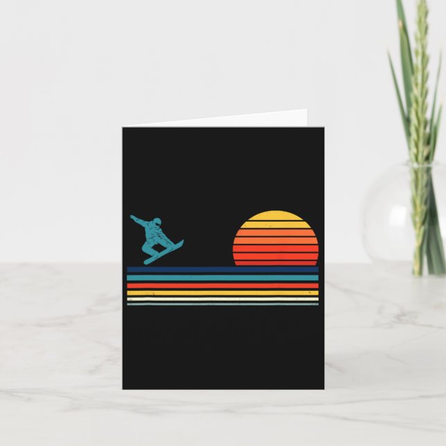 Snowboarding Snowboard Retro 1  Card (Front)