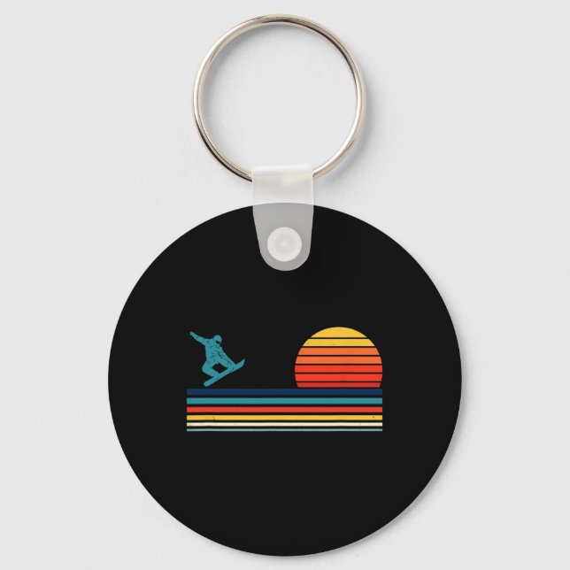 Snowboarding Snowboard Retro 1  Keychain (Front)