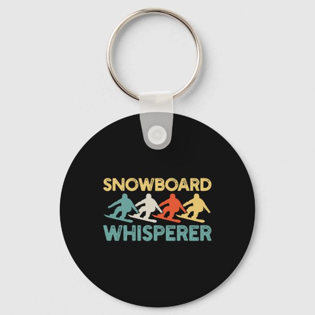 Snowboarding Snowboard Retro  Keychain (Front)
