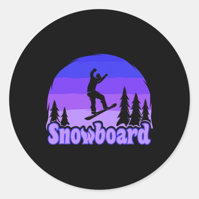 Snowboarding Snowboard Snowboarder 1  Classic Round Sticker (Front)