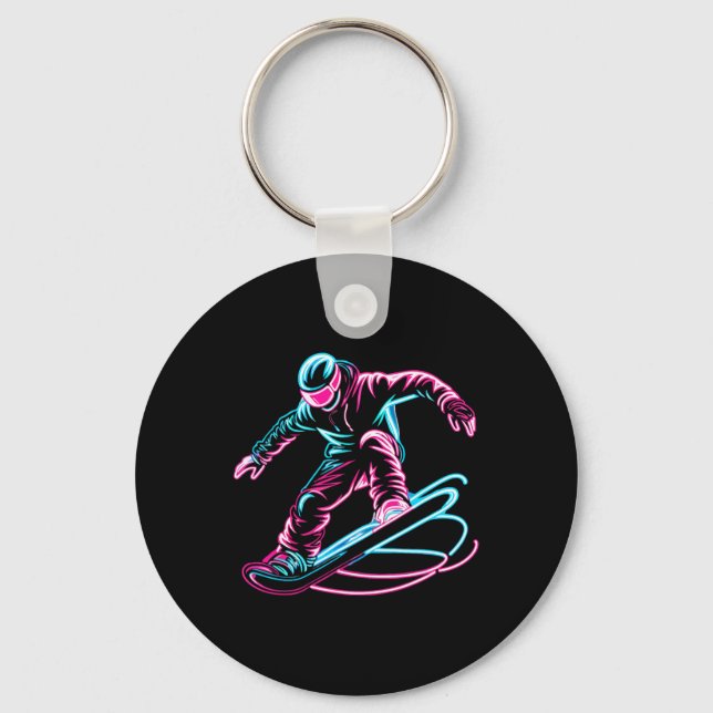 Snowboarding Snowboard Snowboarder 3  Keychain (Front)
