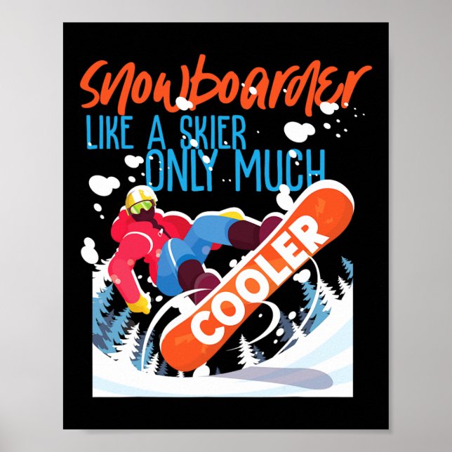 Snowboarding Snowboard Snowboarder Like A Skier On Poster (Front)